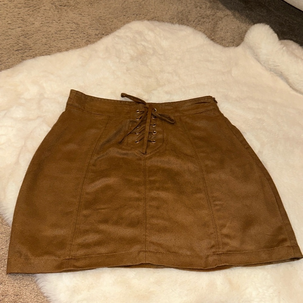 Brown felt skirt